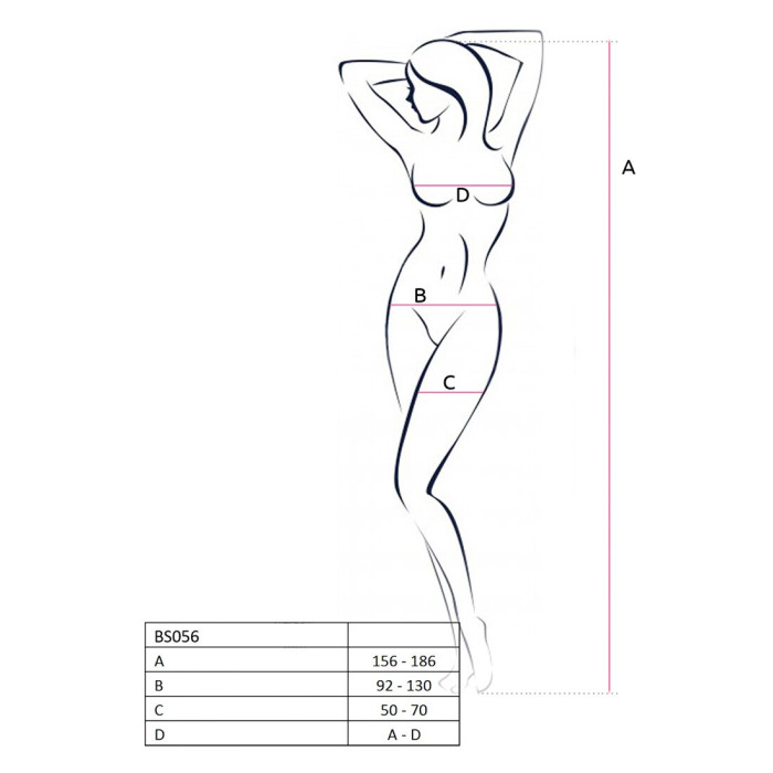 Бодістокінг Passion BS056 red, комбінезон, імітація панчіх