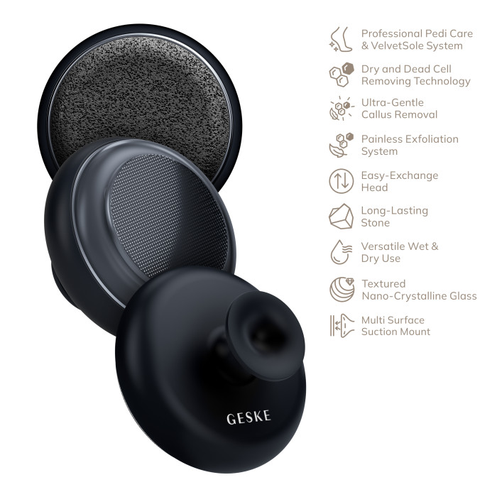 Набір для догляду за стопами з ручкою GESKE Dual Foot Smoothener 9в1 black