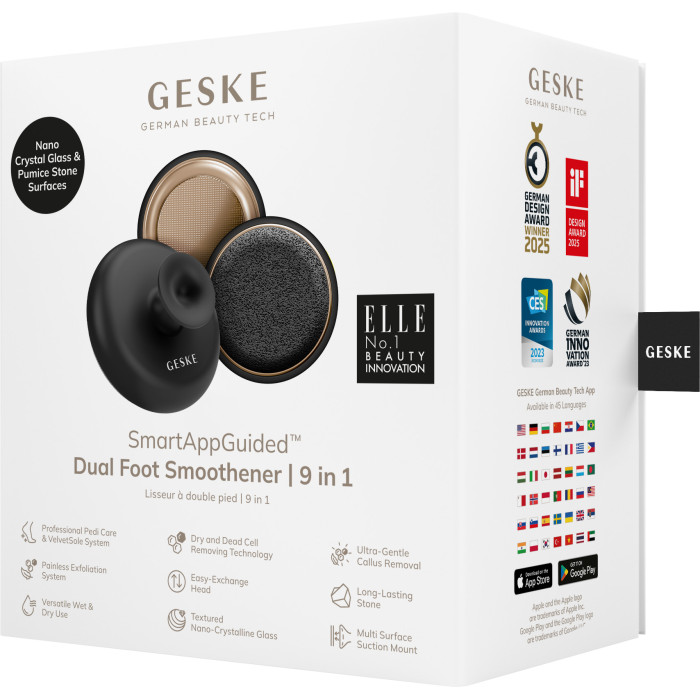 Набір для догляду за стопами з ручкою GESKE Dual Foot Smoothener 9в1 gray