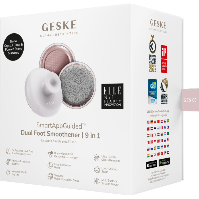 Набір для догляду за стопами з ручкою GESKE Dual Foot Smoothener 9в1 starlight