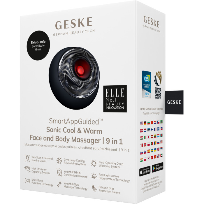 Масажер для обличчя та тіла GESKE Sonic Cool&Warm Face and Body Massager 9в1 black