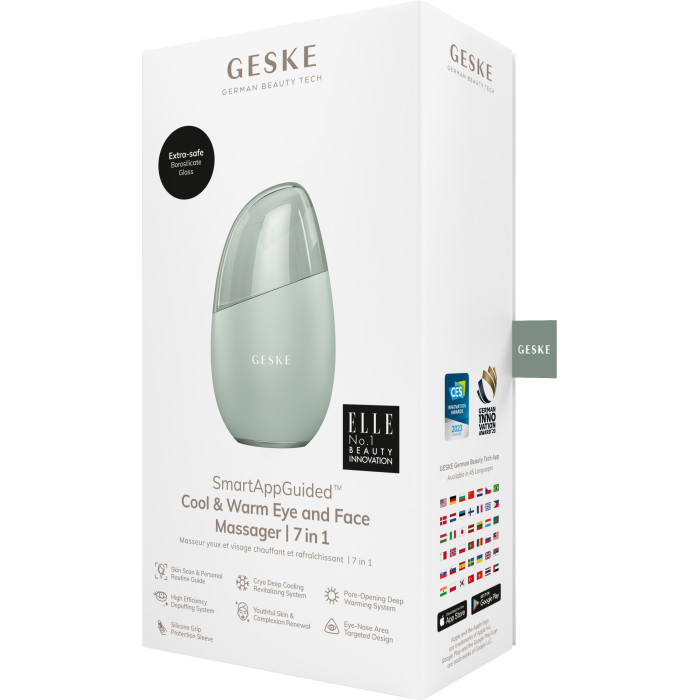 Масажер для обличчя GESKE Cool&Warm Eye and Face Massager 7в1 green