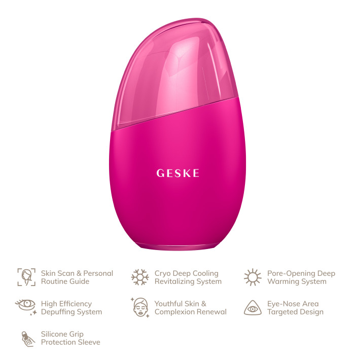Масажер для обличчя GESKE Cool&Warm Eye and Face Massager 7в1 magenta