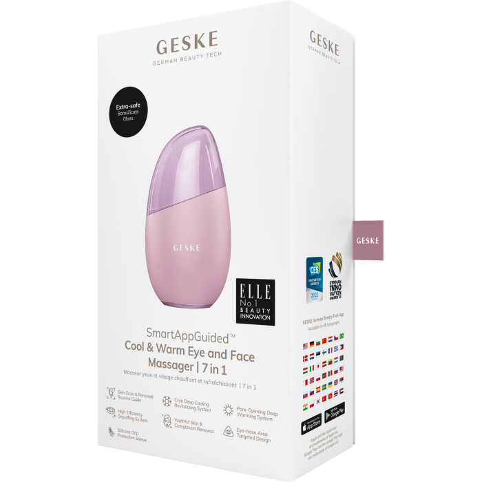 Масажер для обличчя GESKE Cool&Warm Eye and Face Massager 7в1 pink