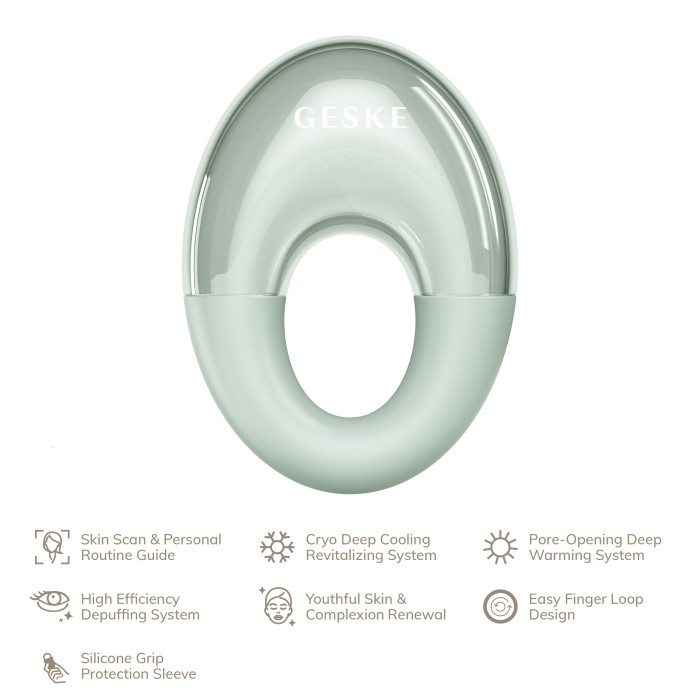 Масажер для очей GESKE Cool&Warm Eye Massager 7в1 green