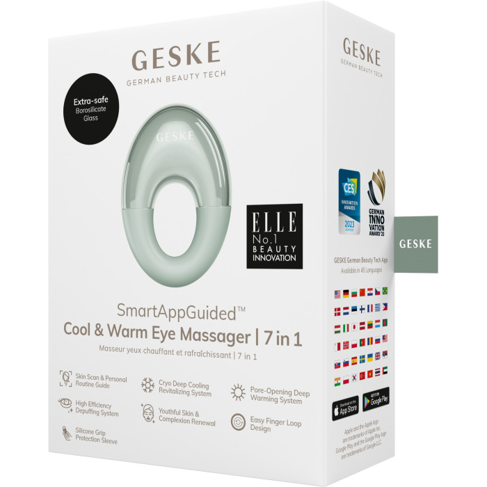 Масажер для очей GESKE Cool&Warm Eye Massager 7в1 green