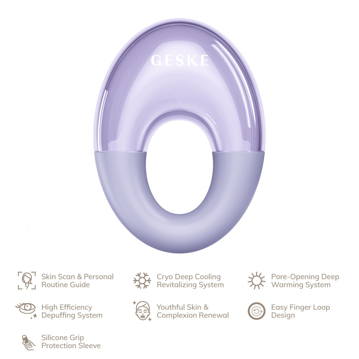 Масажер для очей GESKE Cool&Warm Eye Massager 7в1 purple