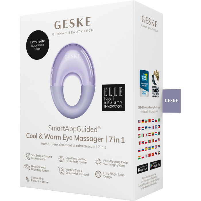 Масажер для очей GESKE Cool&Warm Eye Massager 7в1 purple