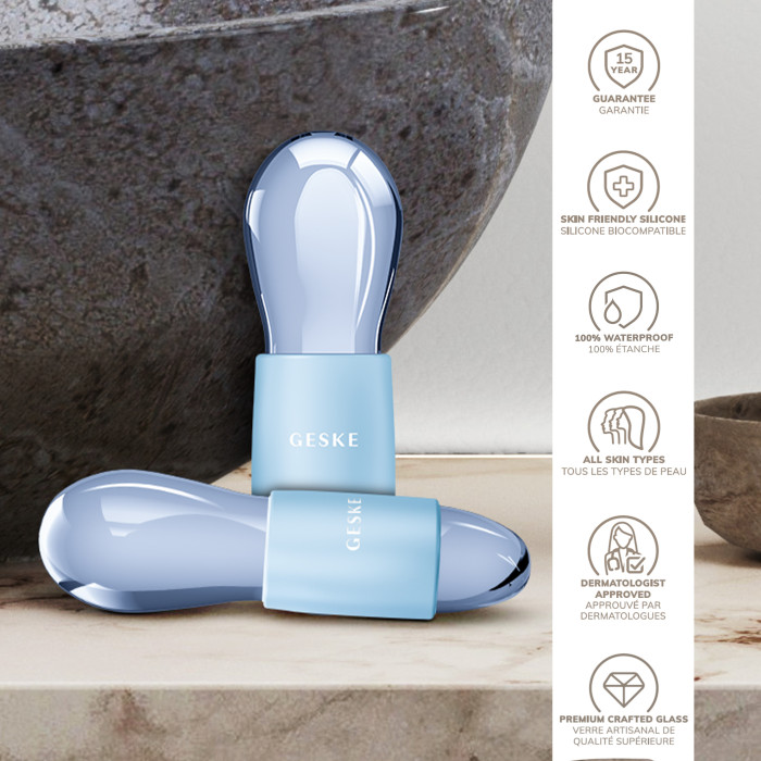 Подвійний масажер для очей GESKE Cool&Warm Duo Eye Massager 7в1 aquamarine