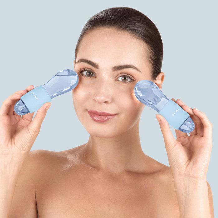 Подвійний масажер для очей GESKE Cool&Warm Duo Eye Massager 7в1 aquamarine