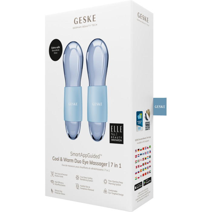 Подвійний масажер для очей GESKE Cool&Warm Duo Eye Massager 7в1 aquamarine