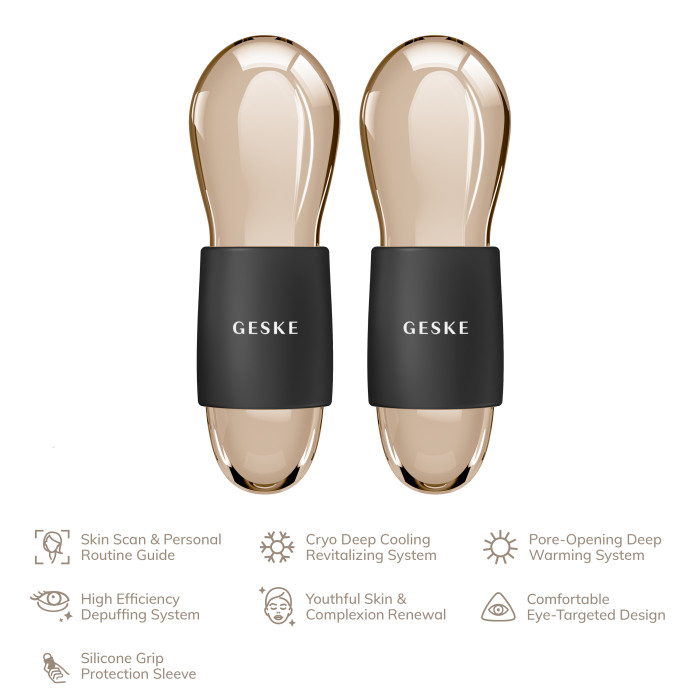 Подвійний масажер для очей GESKE Cool&Warm Duo Eye Massager 7в1 gray
