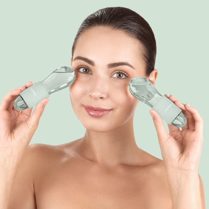 Подвійний масажер для очей GESKE Cool&Warm Duo Eye Massager 7в1 green