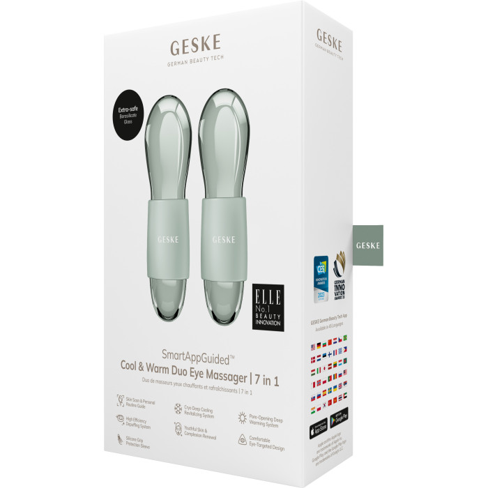 Подвійний масажер для очей GESKE Cool&Warm Duo Eye Massager 7в1 green