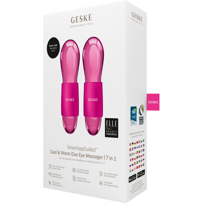 Подвійний масажер для очей GESKE Cool&Warm Duo Eye Massager 7в1 magenta
