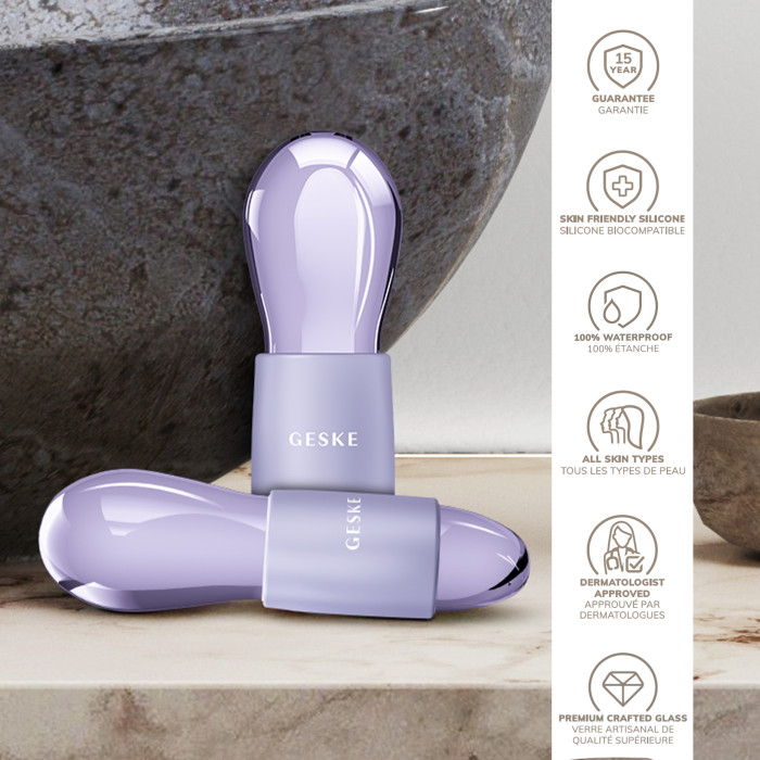 Подвійний масажер для очей GESKE Cool&Warm Duo Eye Massager 7в1 purple