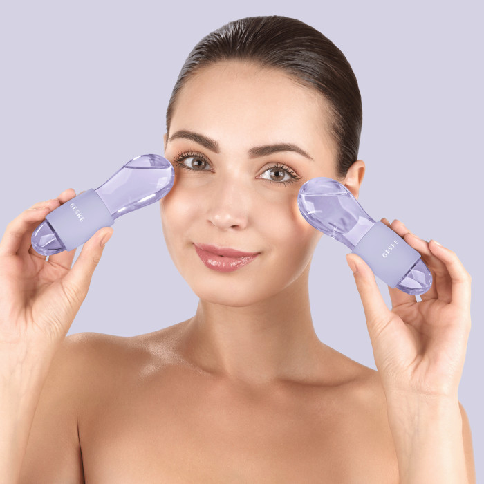 Подвійний масажер для очей GESKE Cool&Warm Duo Eye Massager 7в1 purple