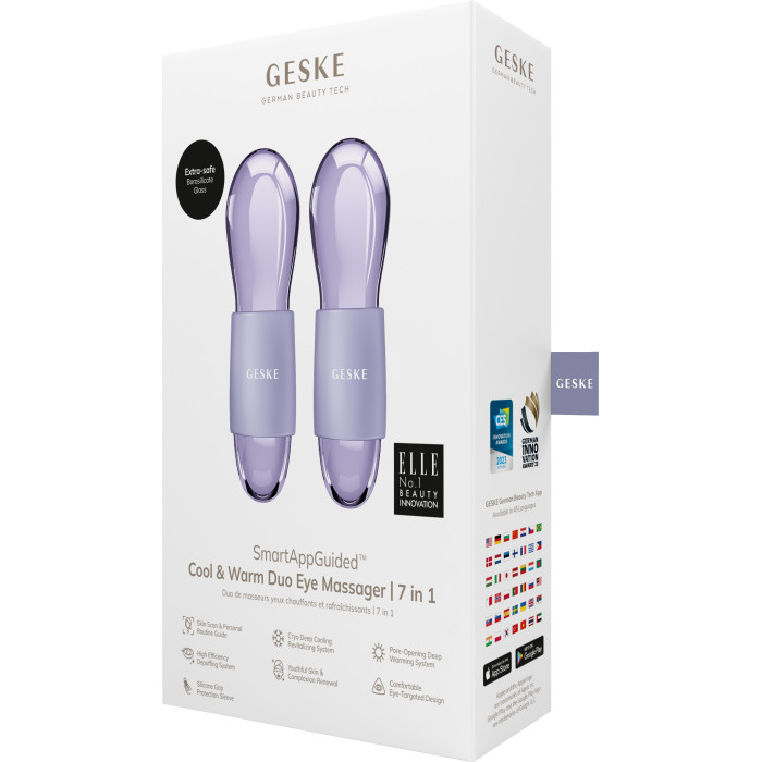 Подвійний масажер для очей GESKE Cool&Warm Duo Eye Massager 7в1 purple