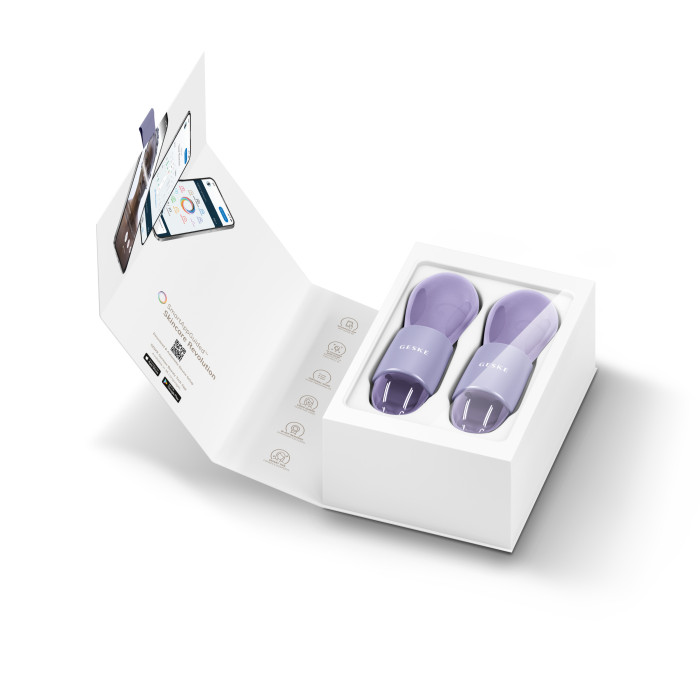 Подвійний масажер для очей GESKE Cool&Warm Duo Eye Massager 7в1 purple