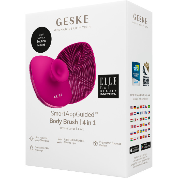 Щітка для тіла GESKE Body Brush metal 4в1 magenta