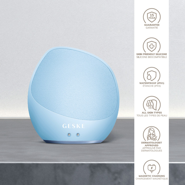 Ультразвукова щітка для тіла та інтенсивний пілінг GESKE Sonic Body Brush&Intensive Exfoliator 7в1 aquamarine