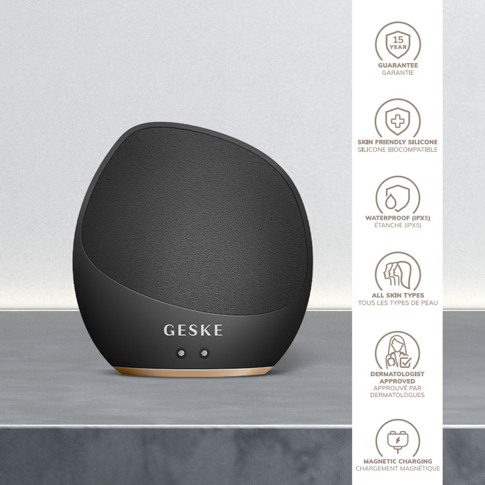 Ультразвукова щітка для тіла та інтенсивний пілінг GESKE Sonic Body Brush&Intensive Exfoliator 7в1 gray