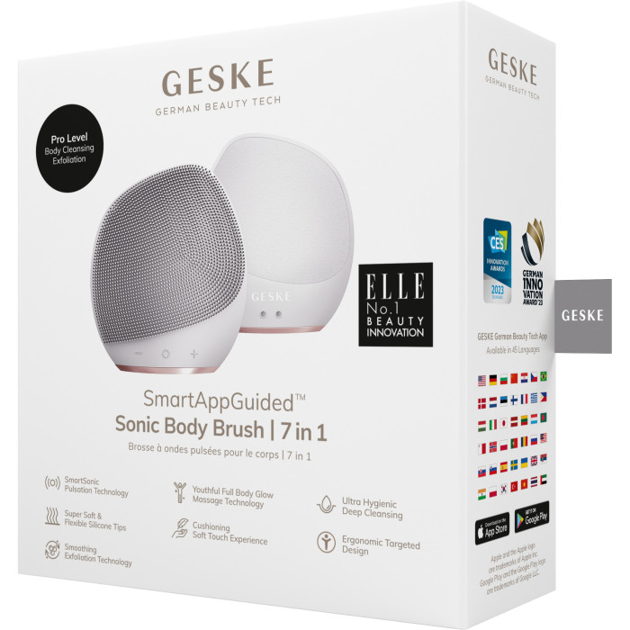 Ультразвукова щітка для тіла та інтенсивний пілінг GESKE Sonic Body Brush&Intensive Exfoliator 7в1 starlight