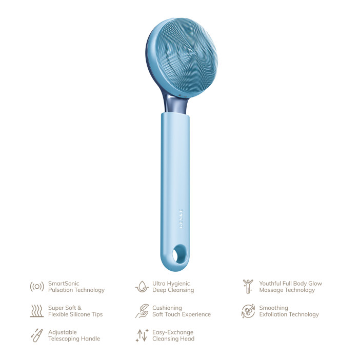 Ультразвукова щітка для всього тіла GESKE Sonic Full-Body Brush&Intensive Exfoliator 8в1 aquamarine