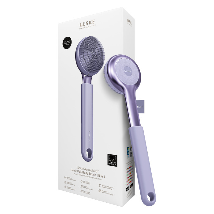 Ультразвукова щітка для всього тіла GESKE Sonic Full-Body Brush&Intensive Exfoliator 8в1 purple