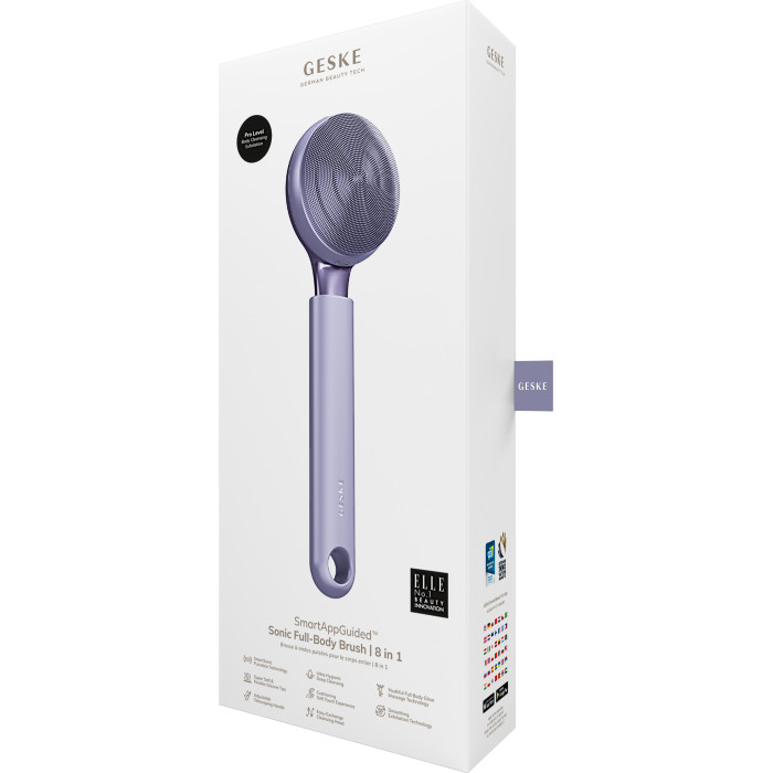 Ультразвукова щітка для всього тіла GESKE Sonic Full-Body Brush&Intensive Exfoliator 8в1 purple