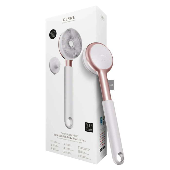 Звукова світлодіодна щітка для всього тіла GESKE Sonic LED Full-Body Brush&Intensive Exfoliator 9в1 starlight