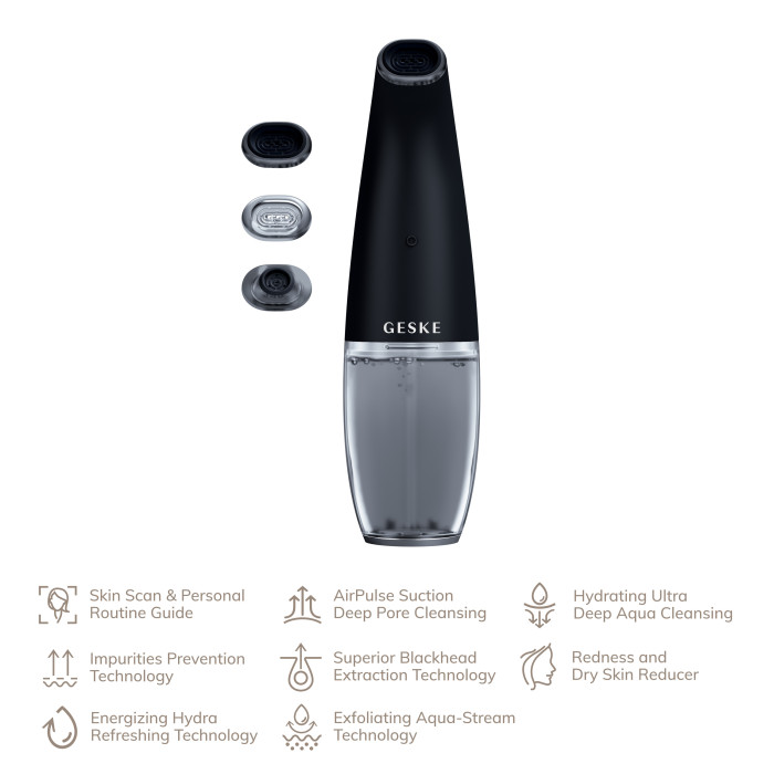 Очищуючий засіб для обличчя GESKE Aqua-Stream Face Cleanser 8в1 black