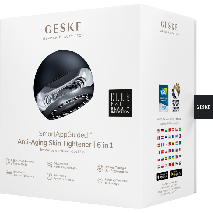 Масажер для підтяжки шкіри обличчя GESKE Anti-aging Skin Tightener 6в1 black