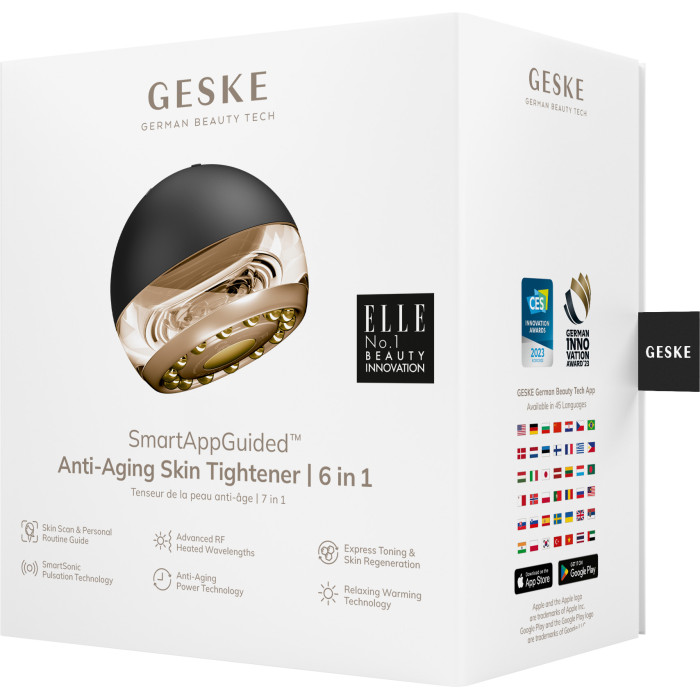 Масажер для підтяжки шкіри обличчя GESKE Anti-aging Skin Tightener 6в1 gray