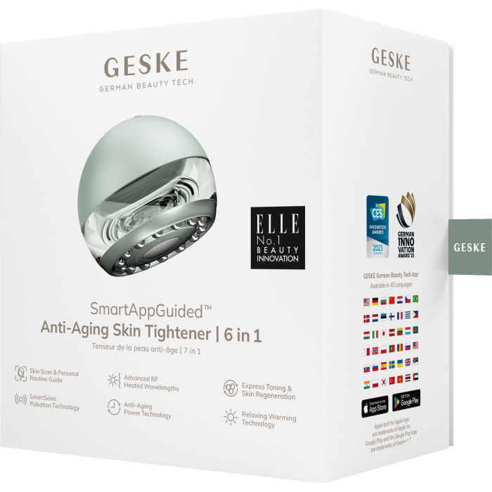 Масажер для підтяжки шкіри обличчя GESKE Anti-aging Skin Tightener 6в1 green