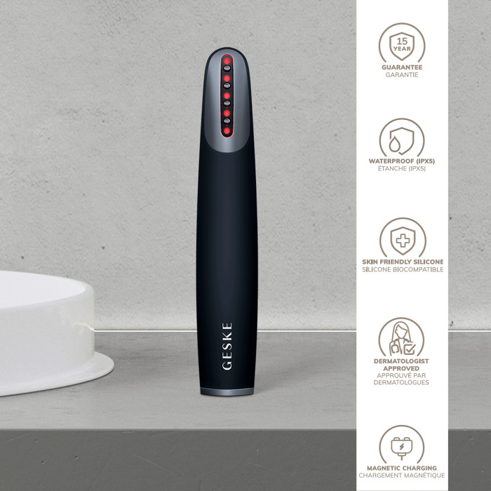 Пристрій для зміцнення і тонізації шкіри обличчя GESKE Skin Firming Wand 7в1 black