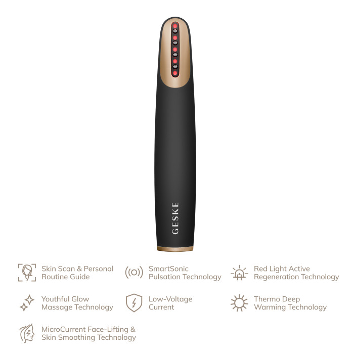 Пристрій для зміцнення і тонізації шкіри обличчя GESKE Skin Firming Wand 7в1 gray