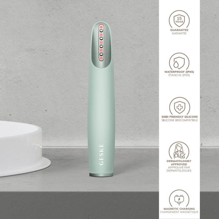 Пристрій для зміцнення і тонізації шкіри обличчя GESKE Skin Firming Wand 7в1 green