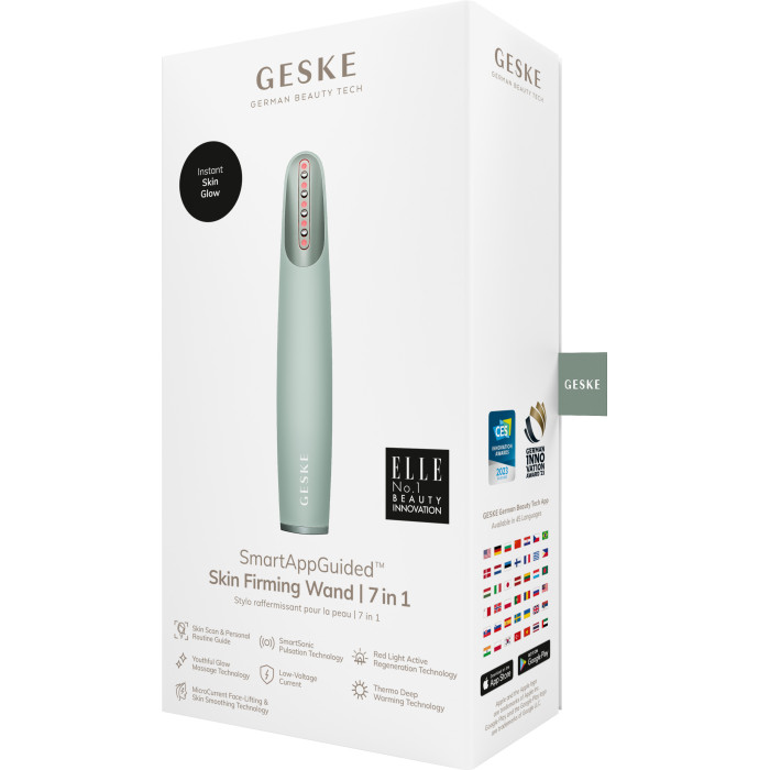 Пристрій для зміцнення і тонізації шкіри обличчя GESKE Skin Firming Wand 7в1 green