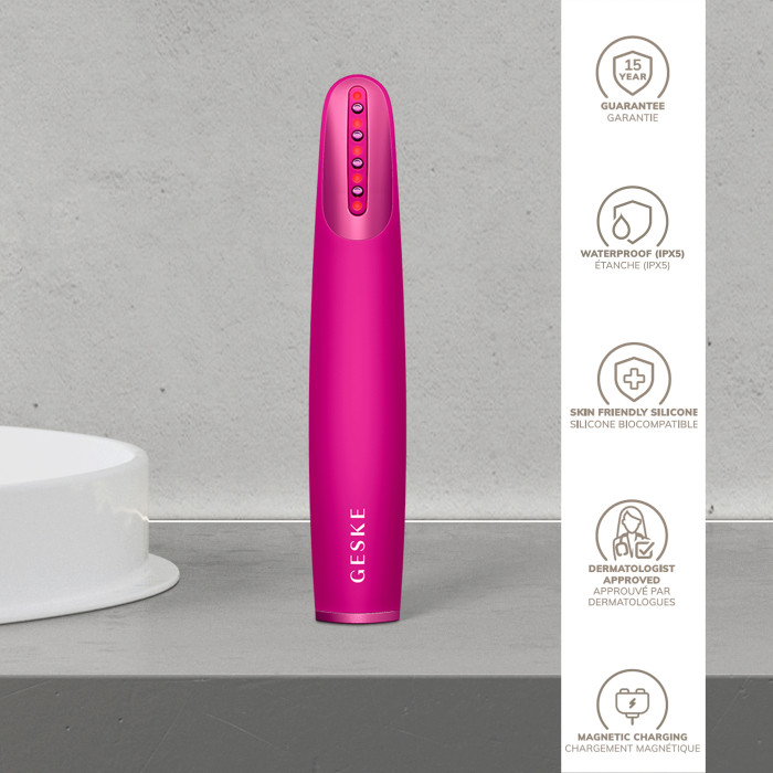 Пристрій для зміцнення і тонізації шкіри обличчя GESKE Skin Firming Wand 7в1 magenta