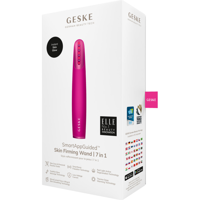 Пристрій для зміцнення і тонізації шкіри обличчя GESKE Skin Firming Wand 7в1 magenta