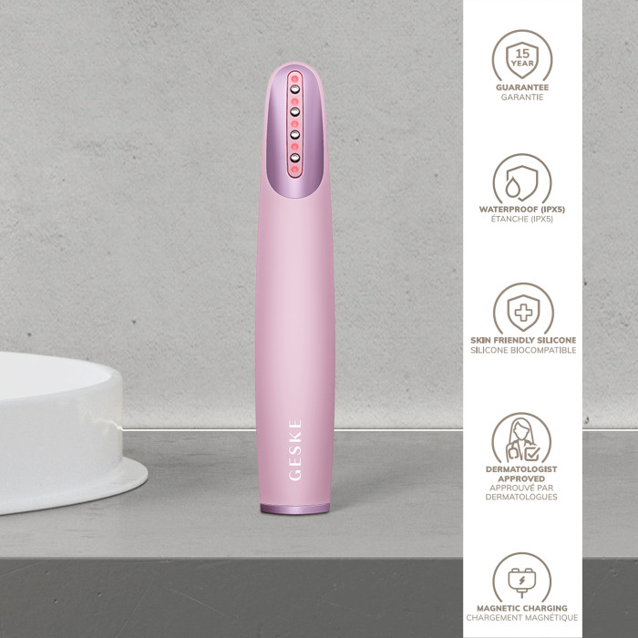 Пристрій для зміцнення і тонізації шкіри обличчя GESKE Skin Firming Wand 7в1 pink