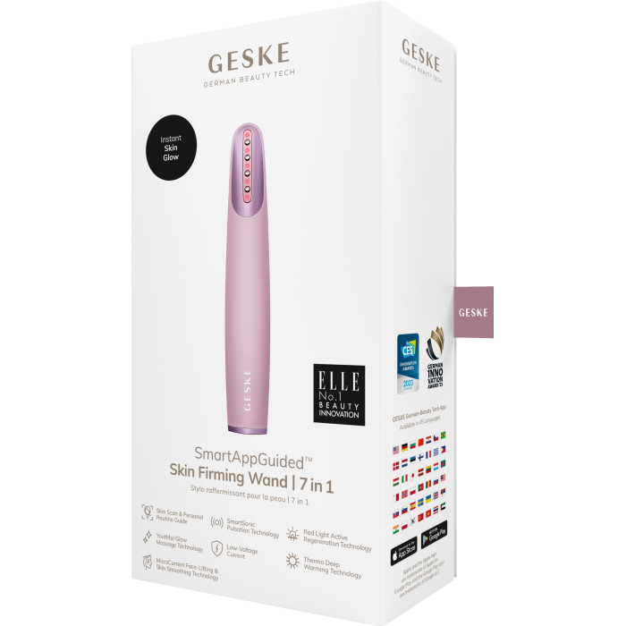 Пристрій для зміцнення і тонізації шкіри обличчя GESKE Skin Firming Wand 7в1 pink