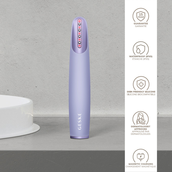 Пристрій для зміцнення і тонізації шкіри обличчя GESKE Skin Firming Wand 7в1 purple