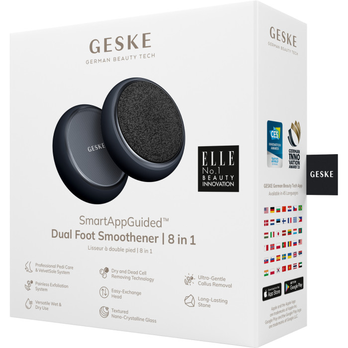Набір для догляду за стопами GESKE Dual Foot Smoothener 8в1 black