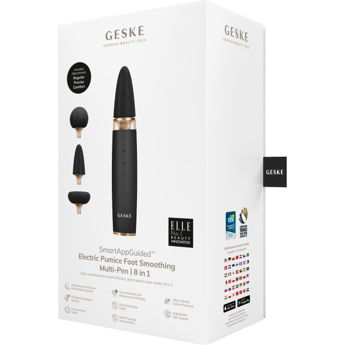Шліфувальна пилка для стоп з додатковими насадками GESKE Electric Pumice Foot Smoothing Multi-Pen 8в1 gray