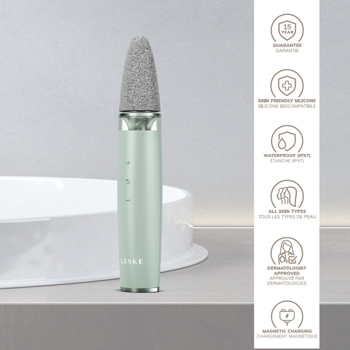 Шліфувальна пилка для стоп з додатковими насадками GESKE Electric Pumice Foot Smoothing Multi-Pen 8в1 green