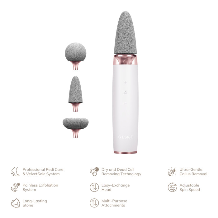 Шліфувальна пилка для стоп з додатковими насадками GESKE Electric Pumice Foot Smoothing Multi-Pen 8в1 starlight