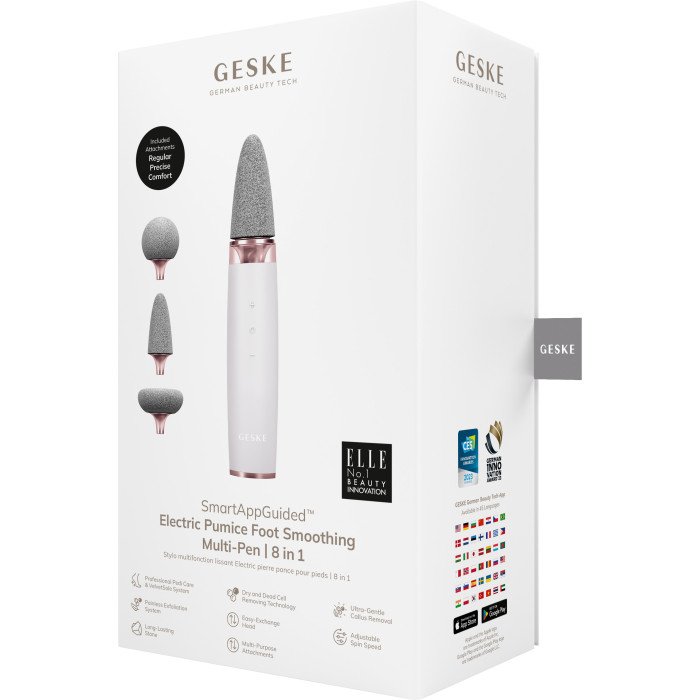 Шліфувальна пилка для стоп з додатковими насадками GESKE Electric Pumice Foot Smoothing Multi-Pen 8в1 starlight