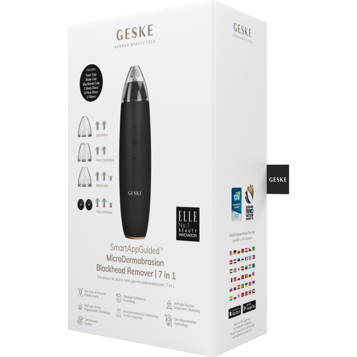 Мікродермабразійний пристрій для видалення чорних цяток GESKE MicroDermabrasion Blackhead Remover 7в1 gray